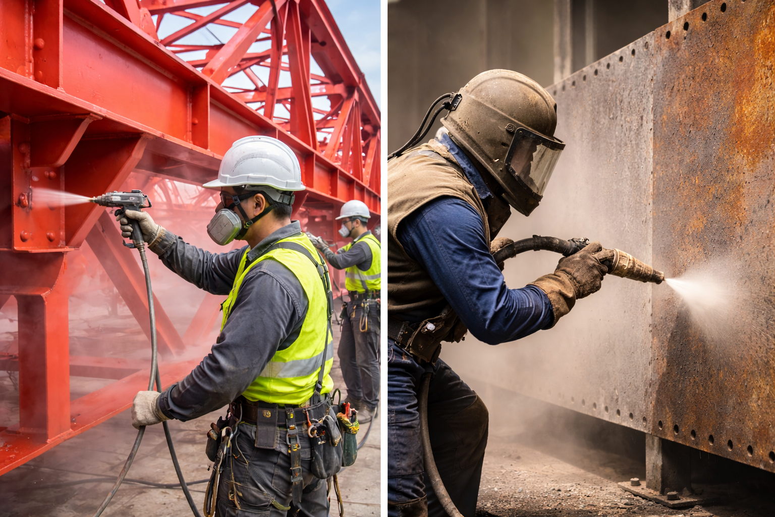 Work photo: Steel structure painting & sandblasting